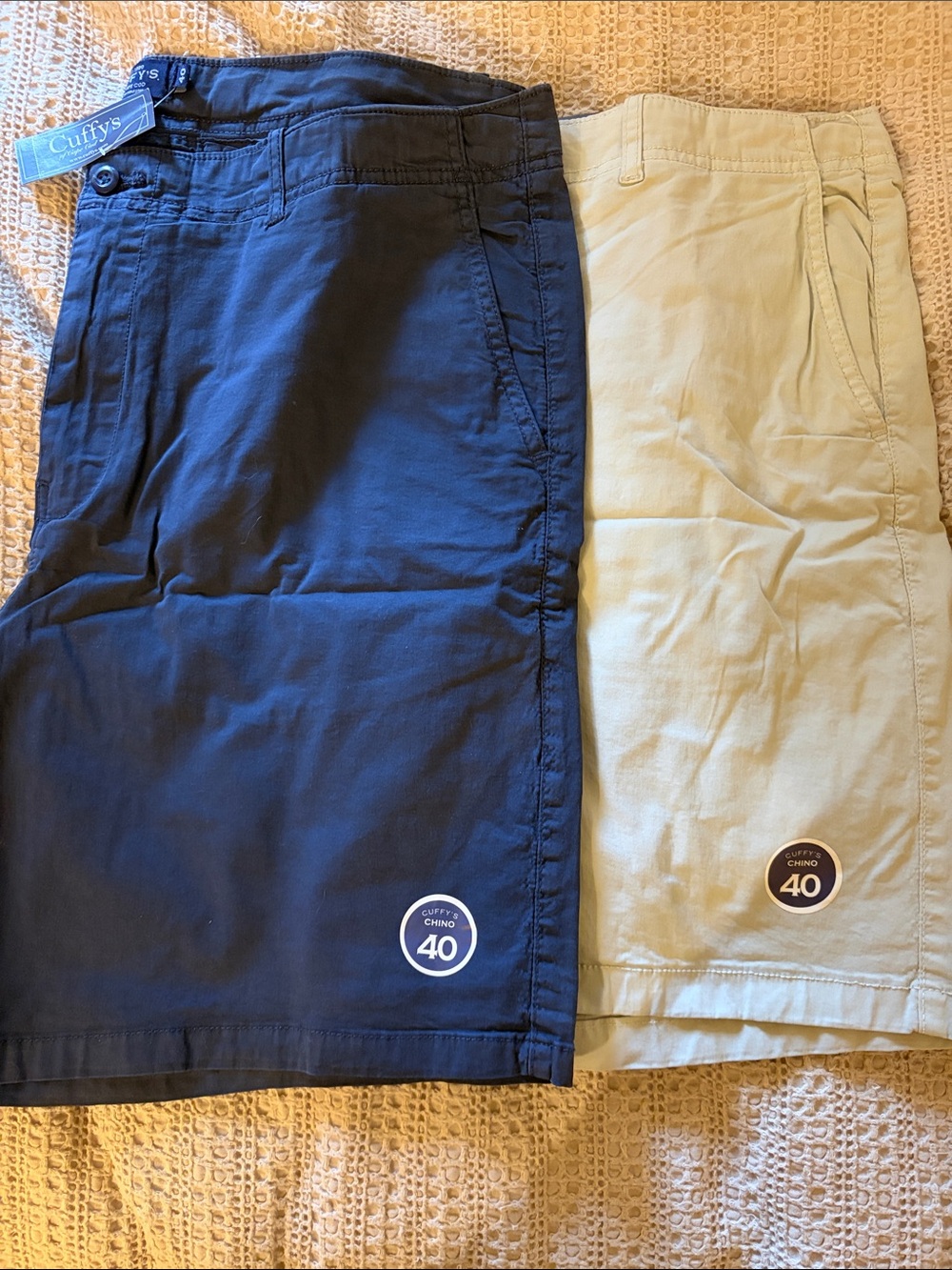 Cuffys Men's Flat-Front Chino Shorts — Navy & Khaki